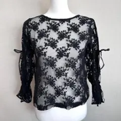 INGNI　レースカットソー　黒　サイズM　A154