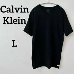美品✨上質コットン✨Calvin Klein VネックTシャツ L/G 黒