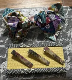 和風リボンとヘアピン