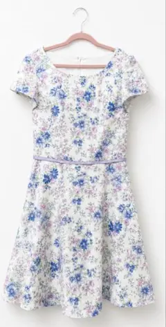 レッセパッセ Laisse Passe花柄 半袖 ひざ丈ワンピース サイズ36