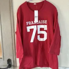 新品タグ付き　GU FRANCAISE 75 レッド 長袖Tシャツ XLのサムネイル