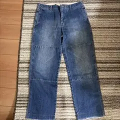 36 90s vintagellbeenダブルニー デニムパンツインディゴブルー - メルカリ