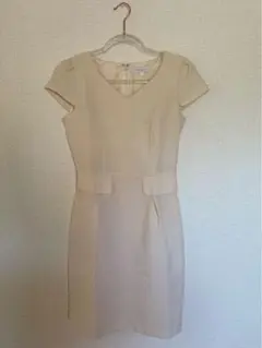 ワンピース 2点 レディース 半袖 ベージュ ツイード