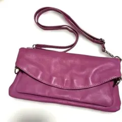 GENUINE LEATHER ショルダーバック　本革　ピンク