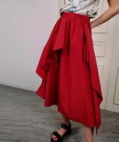 LOULOU WILLOUGHBY ルルウィルビー　イレギュラーラッフルスカート