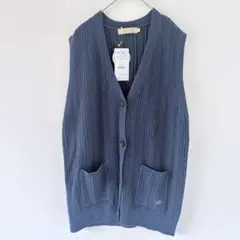 【新品・タグ付】CROCODILE ニットベスト ネイビー Lサイズ