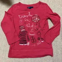 古着 GAP kids 長袖 ロンT 110サイズ アウター ピンク 女の子
