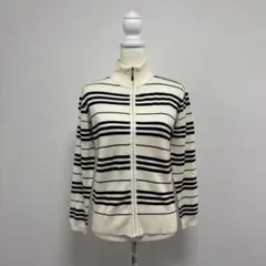 Y2K BURBERRY ボーダー　ニット　ジップブルゾンのサムネイル