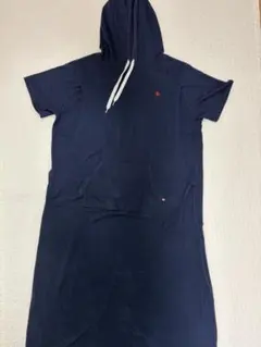 Polo 授乳ワンピース ネイビー　フード付
