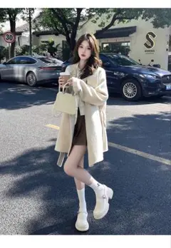 秋冬の装い✨上品ミドル丈コート クリスマス女子会デートに最適！