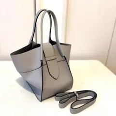 ハンドバッグ 大容量 フェイクレザー グレー バッグ 鞄おしゃれかばん