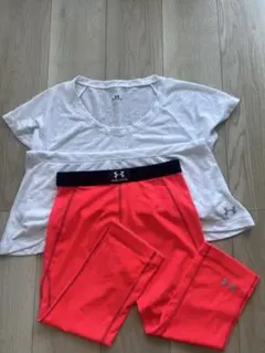 Under Armour ジャージ上下セット ホワイト/オレンジ