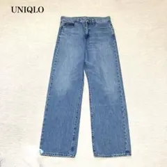 ユニクロ　ストレートジーンズ(27)大人カジュアル　着回し　ワンポイント　可愛い