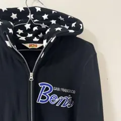 BENDAVIS ブラック ダブルジップパーカー　星　コットン100% Mサイズのサムネイル