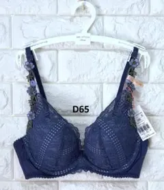 夢みるブラ　AMST1511　DeepVブラジャー　ネイビー　D65