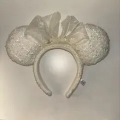 ディズニー ミニーマウス カチューシャ ホワイト　ツイード