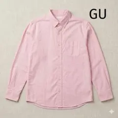 GU 定番オックスフォードBDシャツ ピンク ユニセックス 綿100% 長袖のサムネイル