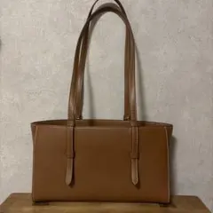 ZARA トートバッグ ブラウン スクエア