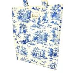 Harrods ハロッズ トートバッグ トワル・ド・ジュイ柄 ブルー ホワイトのサムネイル