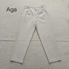 Aga ヤマダヤ　テーパードパンツ　リネン混　ホワイト　日本製