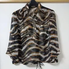 ミセス レディース服 婦人服 五分袖シャツ シースルー　日本製