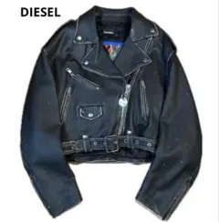 DIESEL ディーゼル　中綿　ダメージ加工　 ライダースジャケット