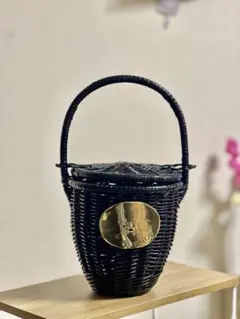 美品 PATOU ブラック かごバッグ 保存袋付き PATOU ブラック かごバッグ 保存袋付き