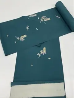 素敵な装い！、西陣名古屋帯 綿芯仕立済み「鳥獣人物戯画」薄グレー