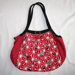 お値下げ(^^)美品!　ハンドメイド　バッグ　緑系＆赤系リバーシブル✧₊⁎*