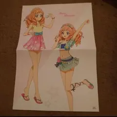 アイカツ　両面ポスター#⑥　姫里マリア　裏面は音城セイラ&冴草きい