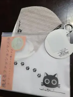 洗えるファッションマスク 猫デザイン 大人用　グレー