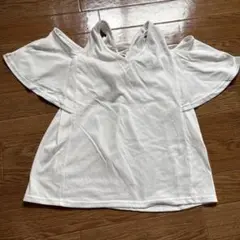 オフショルダー フレアスリーブ Tシャツ ホワイト