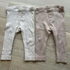 H&M オーガニックコットン レギンス 9M 2色セット
