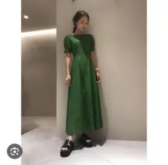 今だけお得¥6500！frayi.d アイレット刺繍ドレス ワンピース グリーン