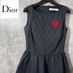 極美品✨Christian Dior ハート柄 ノースリーブ ロングワンピース