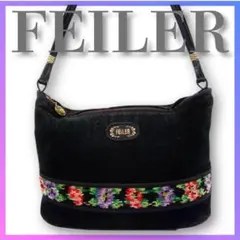 FEILER フェイラー ハンドバッグ 黒 花柄 レディース おしゃれ レジャー