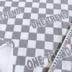 １枚限定 ブロックチェック 裏起毛ニット 生地