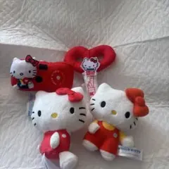 ハローキティ ぬいぐるみマスコット4個セット