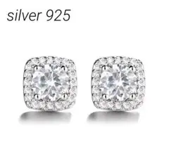 A77煌めくダイヤピアス　シルバー925 上品　アレルギー対応