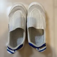 IFME 19.5cmメッシュスリッポンシューズ ホワイト/ブルー