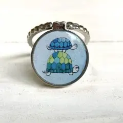スマホリング バンカーリング　カメ　かわいい　ハンドメイド