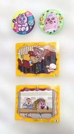 おぱんちゅうさぎ 刺繍缶バッチとイラストシールセット