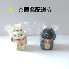 デコレ　コンコンブル　うとうと招き猫✨　三毛猫 & 黒猫✨ ２個セット　新品のサムネイル