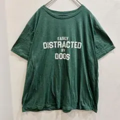 シーイン カーブ ロゴ Ｔシャツ 丸首 半袖 1XL ゆったり 緑 ポリ 大きいのサムネイル