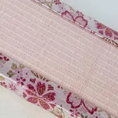 ミニ畳　金襴(桜)薄桜色　フィギュア台座