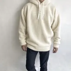 サーフ系☆LUSSO SURF 刺繍ロゴボアパーカー アイボリー　Mサイズ