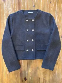 ZARA ダークグレー ノーカラージャケット M