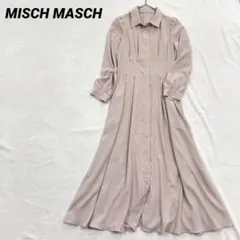 ミッシュマッシュ　ウエストタックシャツワンピース　フレア　Aライン　ピンク　M