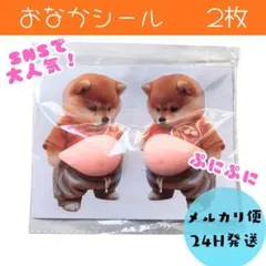 2枚　おなかシール　柴犬　ぷにぷにシール　ぷくぷくシール　３D　立体　シール帳