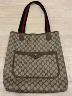 Gucci オールドグッチ GGスプリームウェブシェリーライン A4トートバッグ